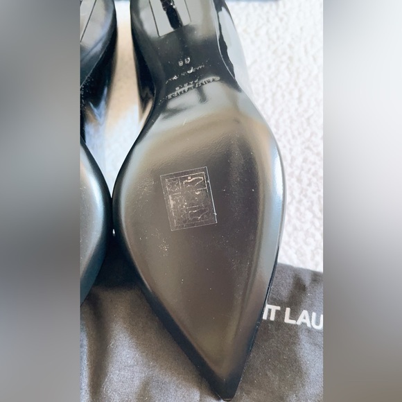 Saint Laurent Black Heels with Logo Heel - Picture 12 of 14